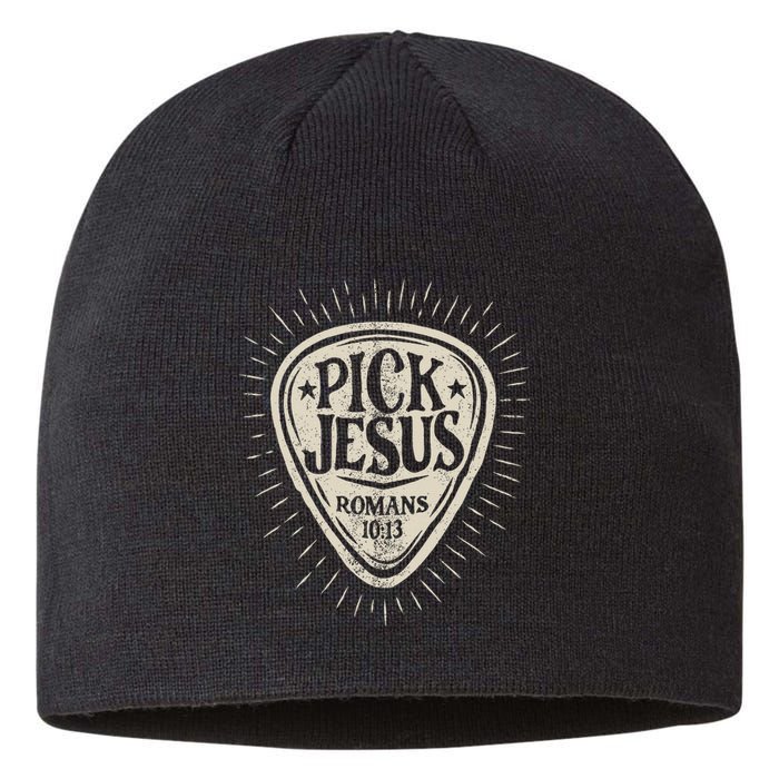 Guitar Pick Jesus Christian Music Guitarist Pastor Retro Sustainable Beanie