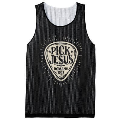 Guitar Pick Jesus Christian Music Guitarist Pastor Retro Mesh Reversible Basketball Jersey Tank