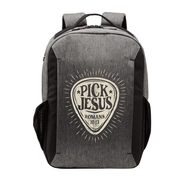 Guitar Pick Jesus Christian Music Guitarist Pastor Retro Vector Backpack
