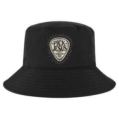 Guitar Pick Jesus Christian Music Guitarist Pastor Retro Cool Comfort Performance Bucket Hat