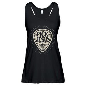 Guitar Pick Jesus Christian Music Guitarist Pastor Retro Ladies Essential Flowy Tank