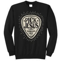 Guitar Pick Jesus Christian Music Guitarist Pastor Retro Tall Sweatshirt