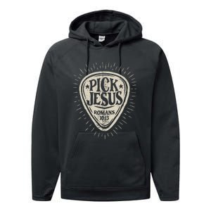 Guitar Pick Jesus Christian Music Guitarist Pastor Performance Fleece Hoodie