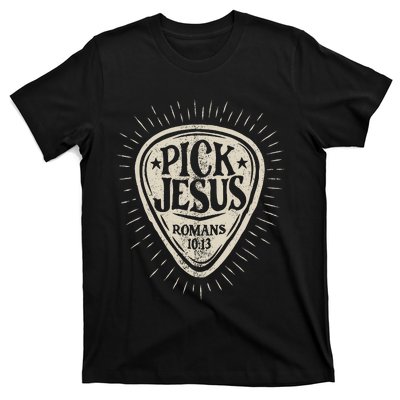 Guitar Pick Jesus Christian Music Guitarist Pastor T-Shirt