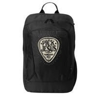 Guitar Pick Jesus Christian Music Guitarist Pastor City Backpack