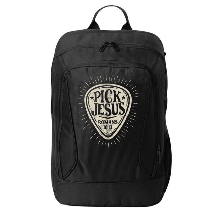 Guitar Pick Jesus Christian Music Guitarist Pastor City Backpack