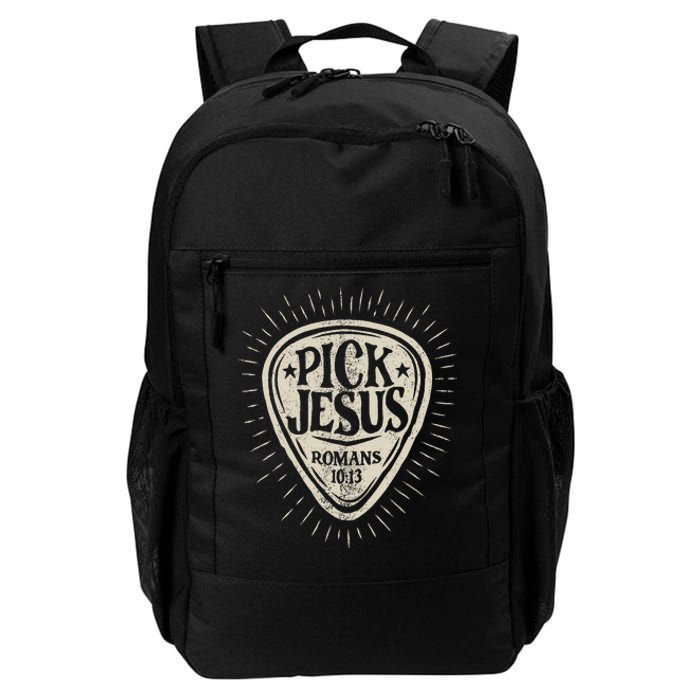 Guitar Pick Jesus Christian Music Guitarist Pastor Daily Commute Backpack