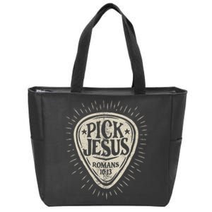 Guitar Pick Jesus Christian Music Guitarist Pastor Zip Tote Bag