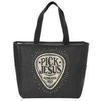 Guitar Pick Jesus Christian Music Guitarist Pastor Zip Tote Bag