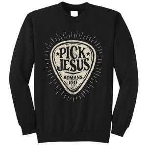 Guitar Pick Jesus Christian Music Guitarist Pastor Retro Sweatshirt