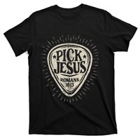 Guitar Pick Jesus Christian Music Guitarist Pastor Retro T-Shirt