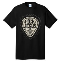 Guitar Pick Jesus Christian Music Guitarist Pastor Retro Tall T-Shirt