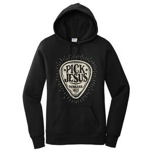 Guitar Pick Jesus Christian Music Guitarist Pastor Retro Women's Pullover Hoodie