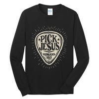 Guitar Pick Jesus Christian Music Guitarist Pastor Retro Tall Long Sleeve T-Shirt