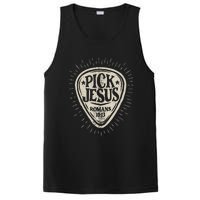 Guitar Pick Jesus Christian Music Guitarist Pastor Retro PosiCharge Competitor Tank