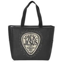 Guitar Pick Jesus Christian Music Guitarist Pastor Retro Zip Tote Bag