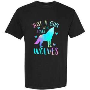 Just a Girl Who Loves wolves Watercolor Garment-Dyed Heavyweight T-Shirt