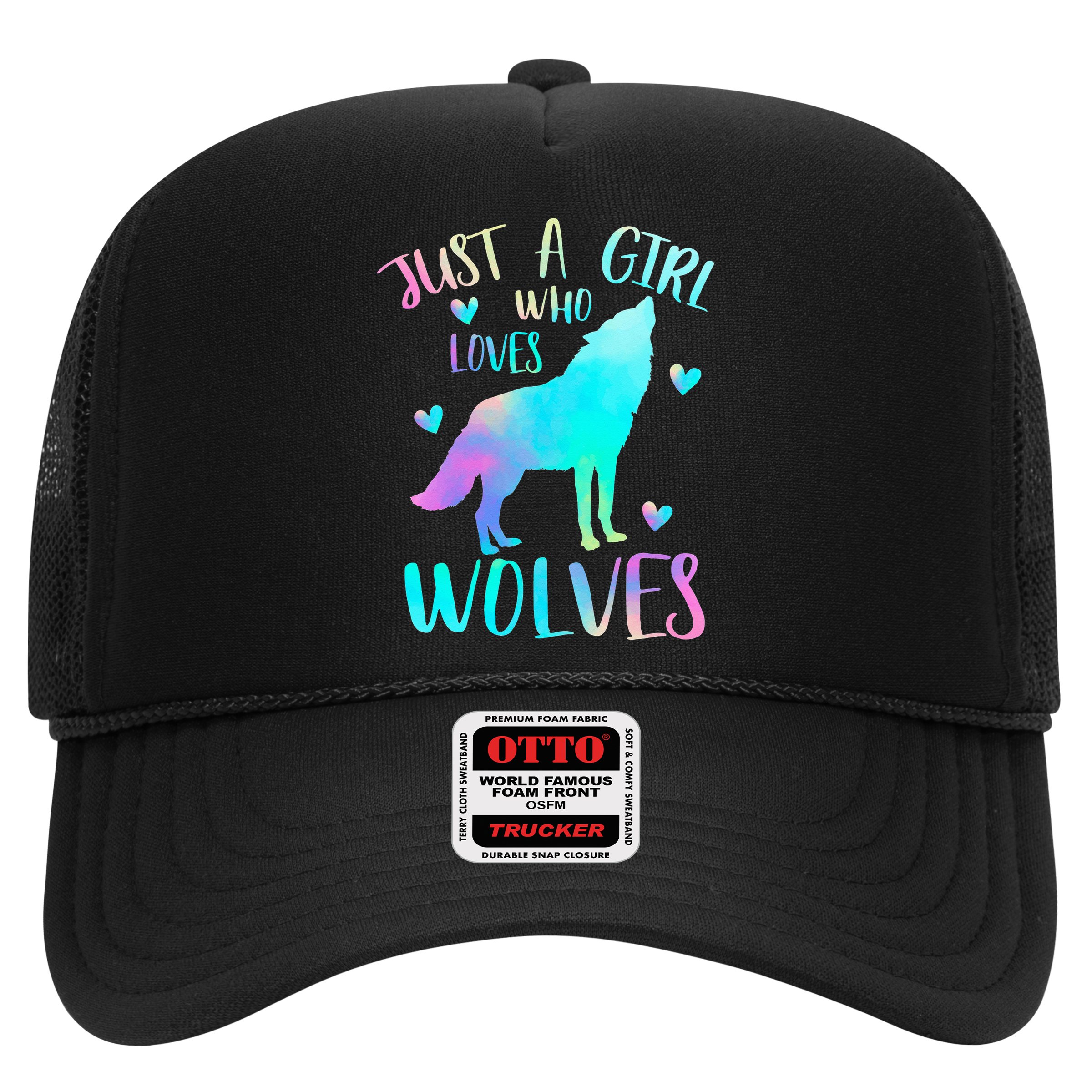 Just a Girl Who Loves wolves Watercolor Hat