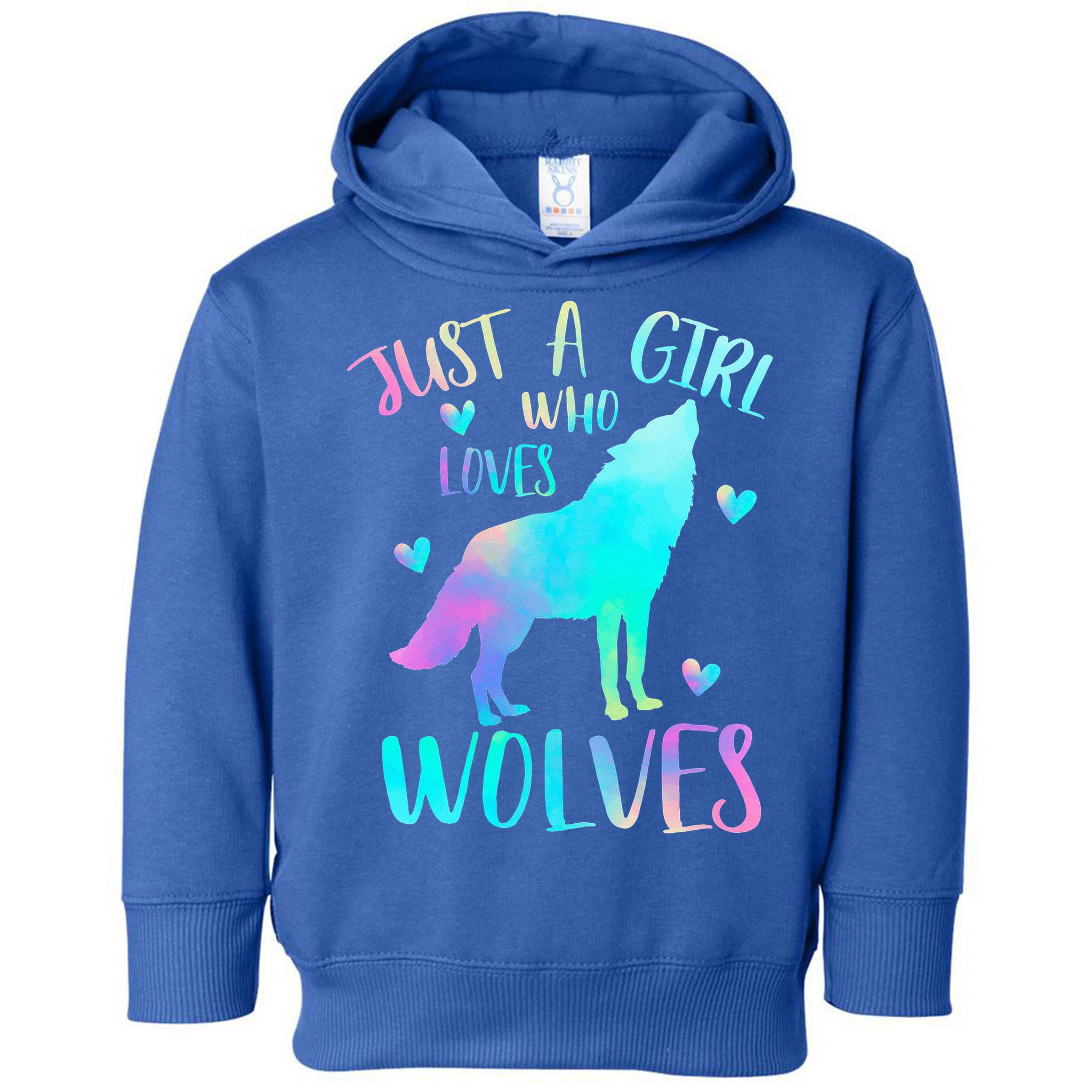 Just a Girl Who Loves wolves Watercolor Toddler Hoodie