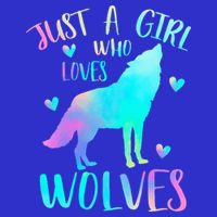 Just a Girl Who Loves wolves Watercolor Womens T-Shirt
