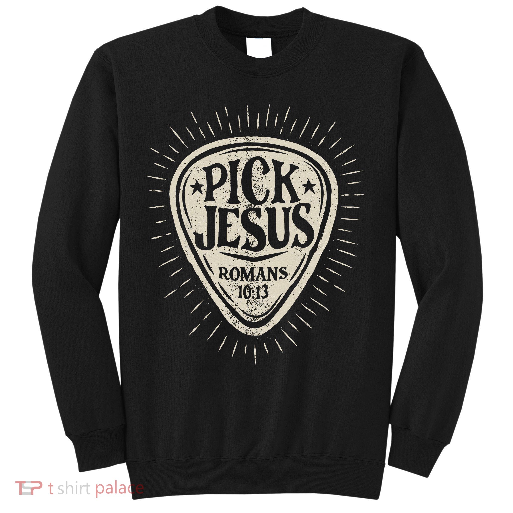 Guitar Pick Jesus Christian Music Guitarist Pastor Retro Sweatshirt