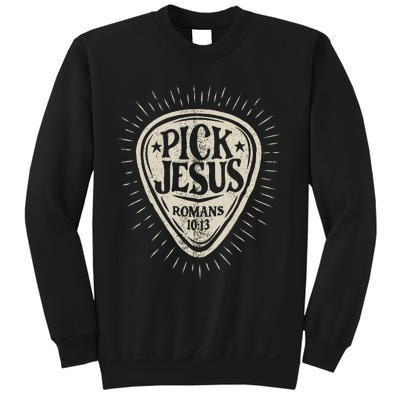 Guitar Pick Jesus Christian Music Guitarist Pastor Retro Sweatshirt