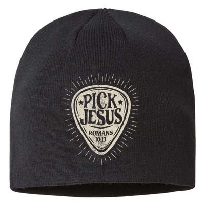 Guitar Pick Jesus Christian Music Guitarist Pastor Retro Sustainable Beanie