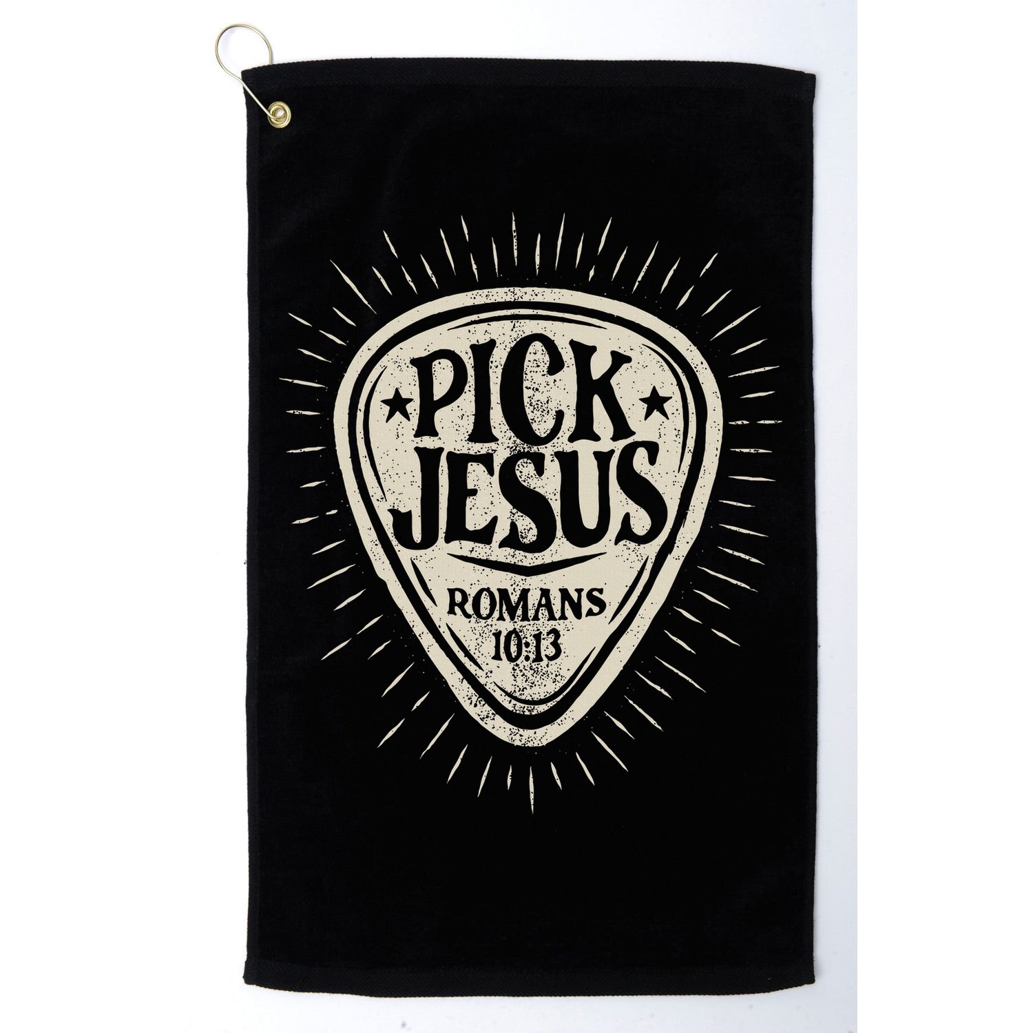 Guitar Pick Jesus Christian Music Guitarist Pastor Retro Golf Towel