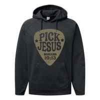 Guitar Pick Jesus Christian Music Guitarist Pastor Retro Performance Fleece Hoodie