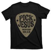 Guitar Pick Jesus Christian Music Guitarist Pastor Retro T-Shirt