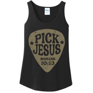 Guitar Pick Jesus Christian Music Guitarist Pastor Retro Ladies Essential Tank