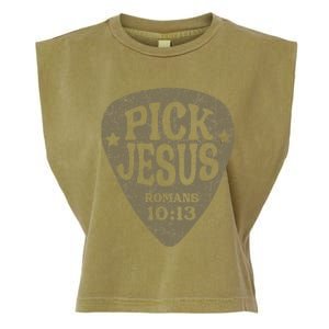 Guitar Pick Jesus Christian Music Guitarist Pastor Retro Garment-Dyed Women's Muscle Tee