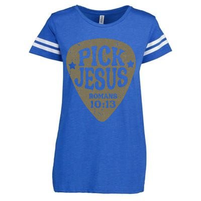 Guitar Pick Jesus Christian Music Guitarist Pastor Retro Enza Ladies Jersey Football T-Shirt