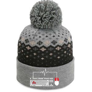 Gaming Pc Keyboard Mouse Christmas Gift Gamer Heartbeat Cool Gift The Baniff Cuffed Pom Beanie