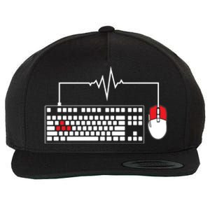 Gaming Pc Keyboard Mouse Christmas Gift Gamer Heartbeat Cool Gift Wool Snapback Cap