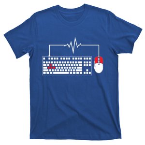 Gaming Pc Keyboard Mouse Christmas Gift Gamer Heartbeat Cool Gift T-Shirt