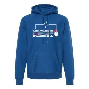 Gaming Pc Keyboard Mouse Christmas Gift Gamer Heartbeat Cool Gift Premium Hoodie