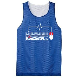 Gaming Pc Keyboard Mouse Christmas Gift Gamer Heartbeat Cool Gift Mesh Reversible Basketball Jersey Tank