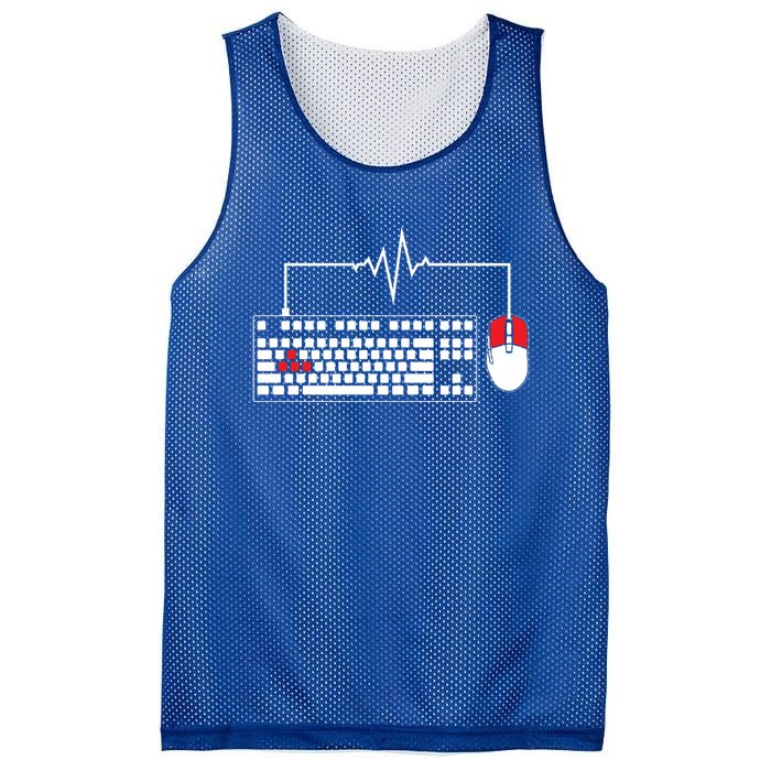 Gaming Pc Keyboard Mouse Christmas Gift Gamer Heartbeat Cool Gift Mesh Reversible Basketball Jersey Tank