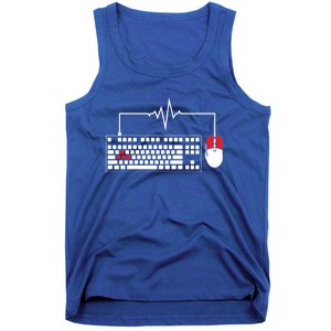 Gaming Pc Keyboard Mouse Christmas Gift Gamer Heartbeat Cool Gift Tank Top