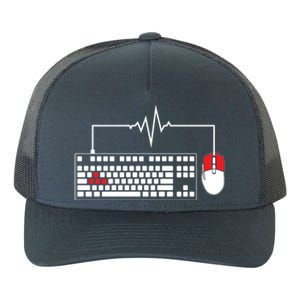 Gaming Pc Keyboard Mouse Christmas Gift Gamer Heartbeat Cool Gift Yupoong Adult 5-Panel Trucker Hat