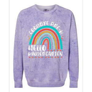 Goodbye Pre K Hello Kindergarten Here I Come Graduation Colorblast Crewneck Sweatshirt