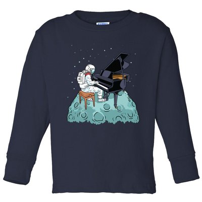 Grand Piano Kids Pianist Gift Astronaut Music Piano Toddler Long Sleeve Shirt