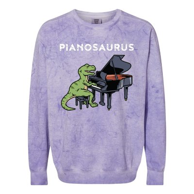 Grand Piano Kids Pianist Gift Dinosaur Music Piano Colorblast Crewneck Sweatshirt