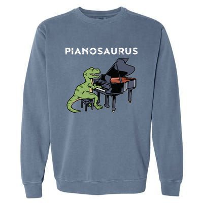 Grand Piano Kids Pianist Gift Dinosaur Music Piano Garment-Dyed Sweatshirt