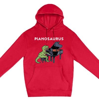 Grand Piano Kids Pianist Gift Dinosaur Music Piano Premium Pullover Hoodie