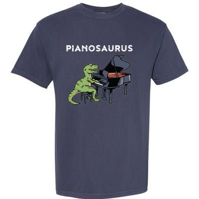 Grand Piano Kids Pianist Gift Dinosaur Music Piano Garment-Dyed Heavyweight T-Shirt