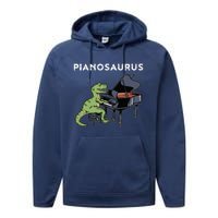 Grand Piano Kids Pianist Gift Dinosaur Music Piano Performance Fleece Hoodie