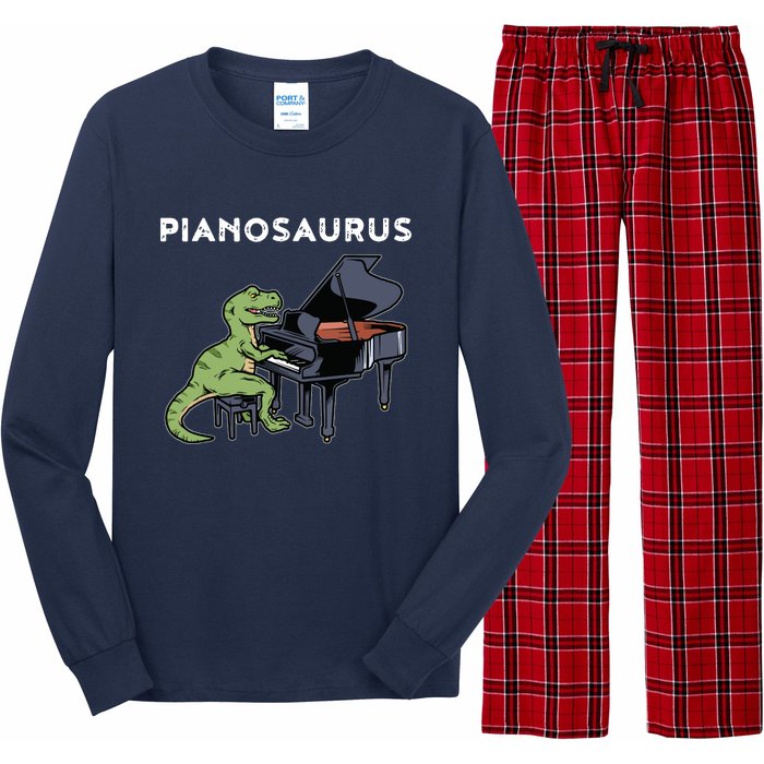 Grand Piano Kids Pianist Gift Dinosaur Music Piano Long Sleeve Pajama Set