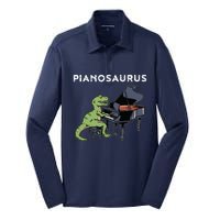 Grand Piano Kids Pianist Gift Dinosaur Music Piano Silk Touch Performance Long Sleeve Polo